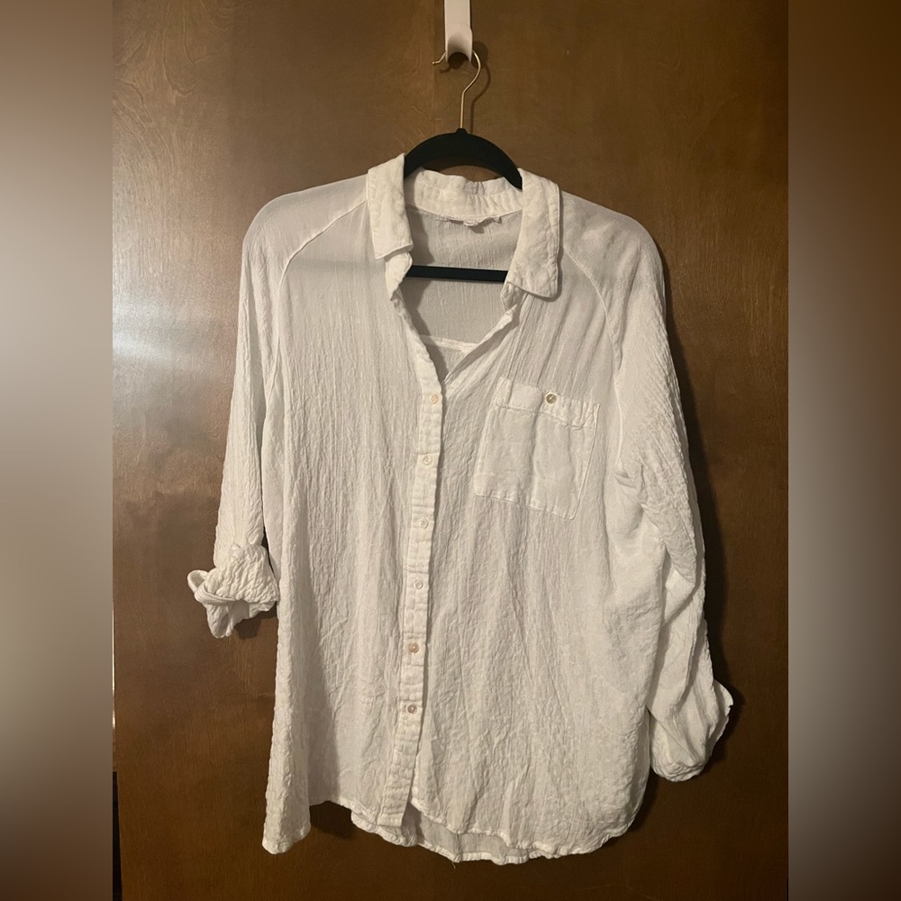 Oversized linen white shirt